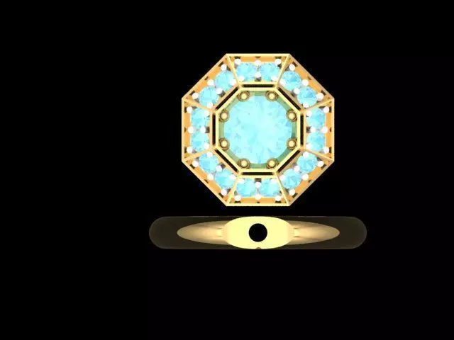 diamond ring  3D print model_0