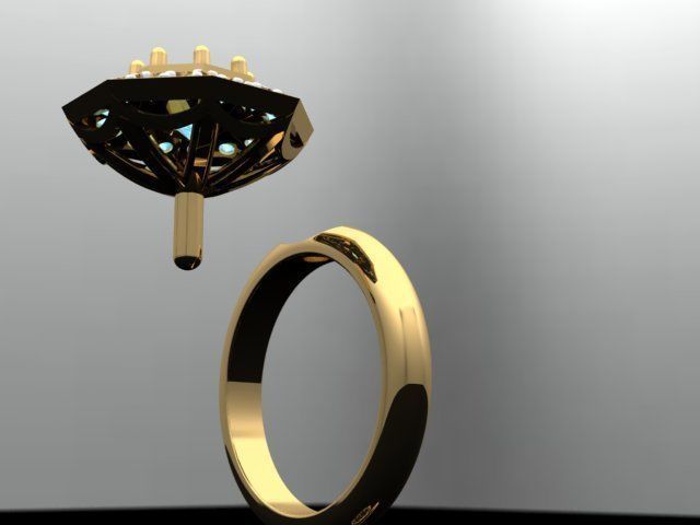 diamond ring  3D print model_2