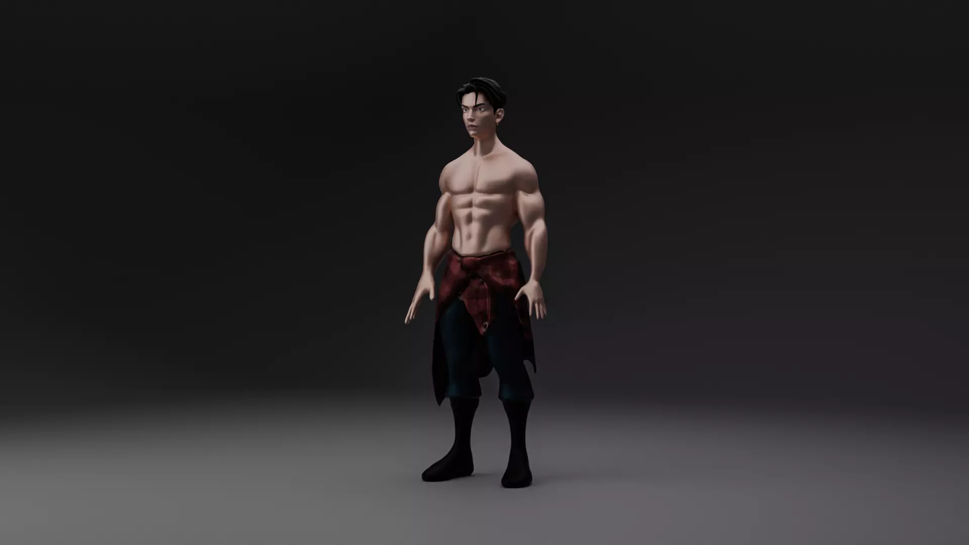 Male Medevil Character Model  Low-poly 3D model_0