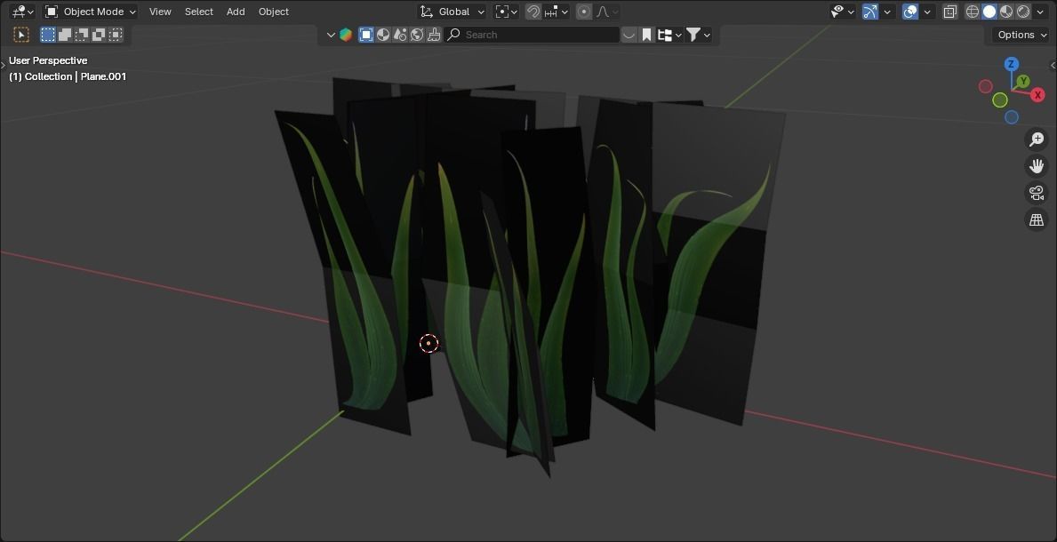 low poly big grass Low-poly 3D model_3