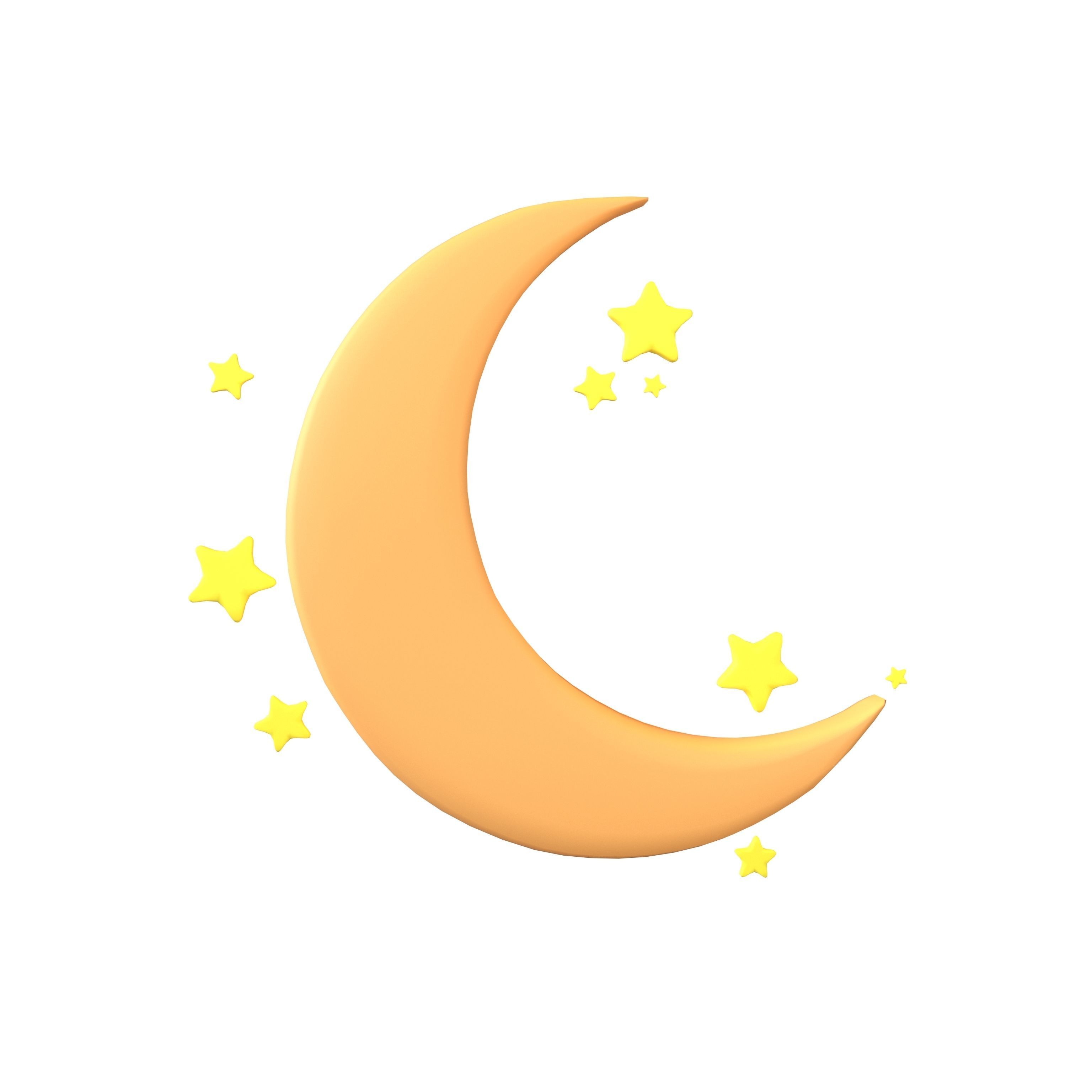 Cartoon Moon v3 002 Low-poly 3D model_8