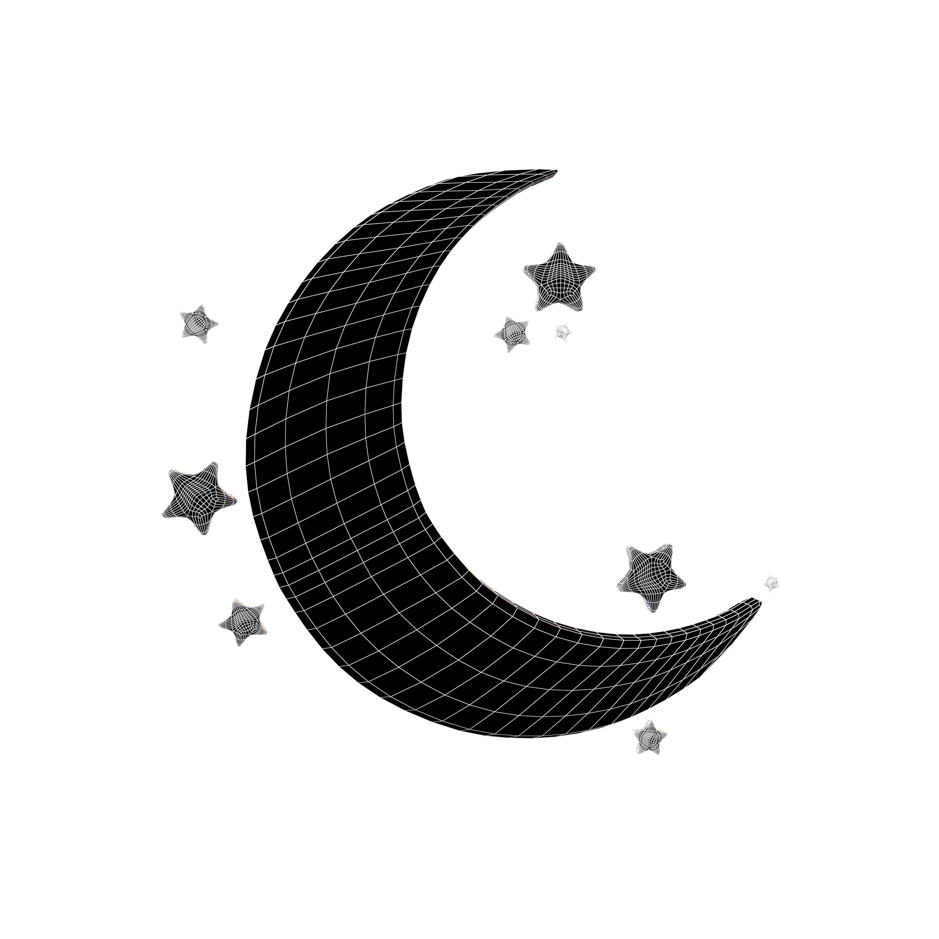 Cartoon Moon v3 002 Low-poly 3D model_5