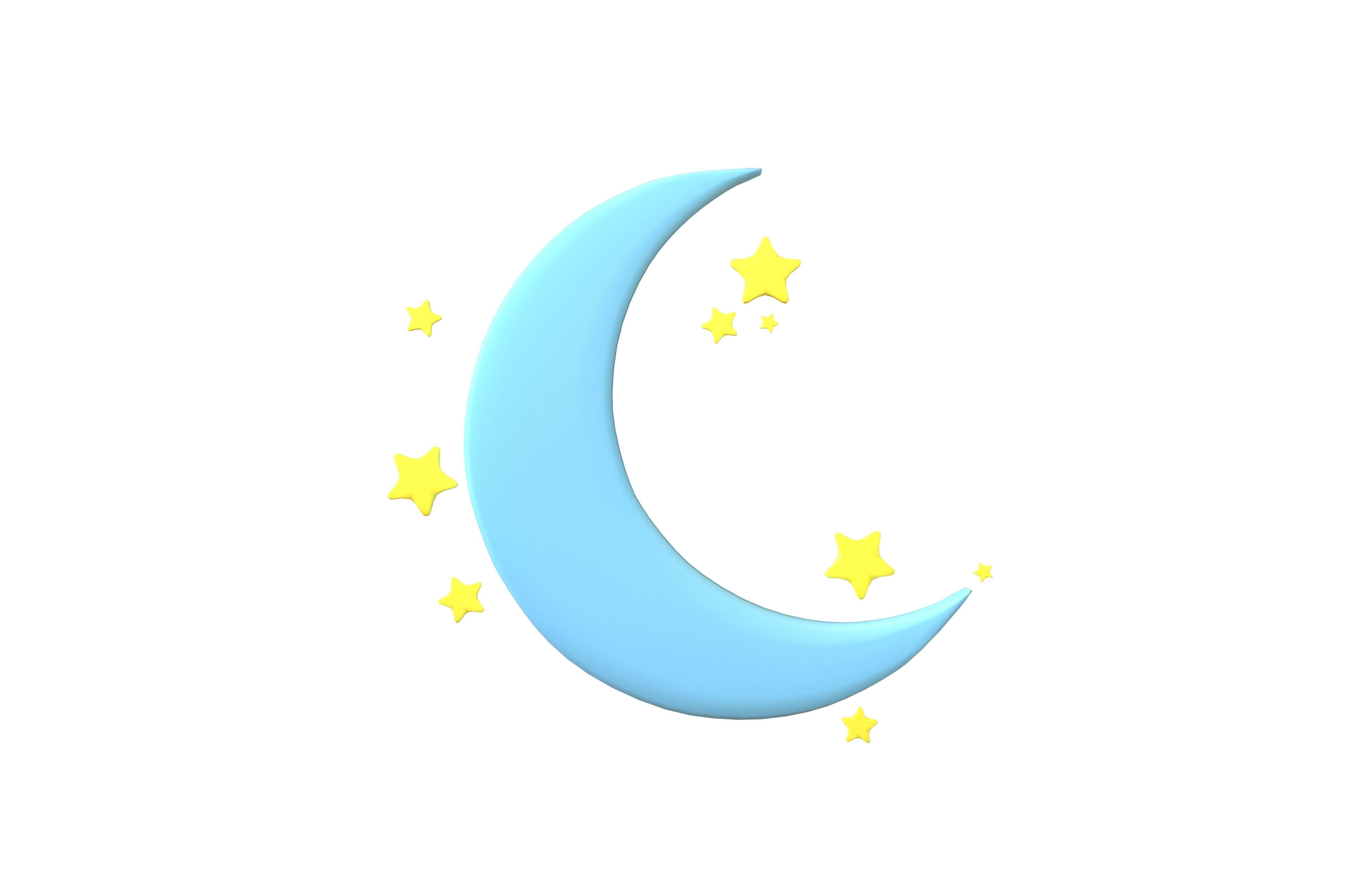 Cartoon Moon v3 003 Low-poly 3D model_9