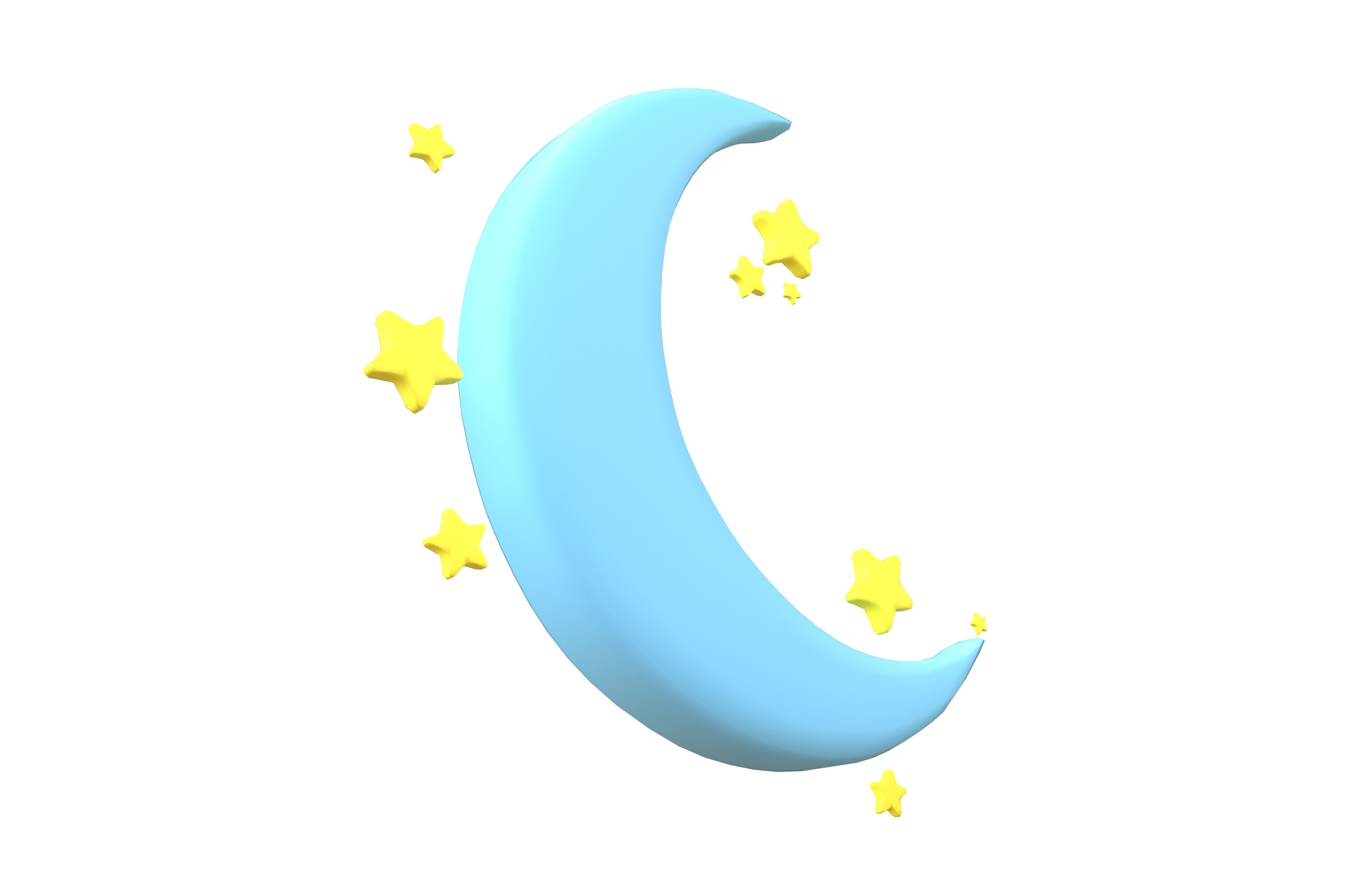 Cartoon Moon v3 003 Low-poly 3D model_11