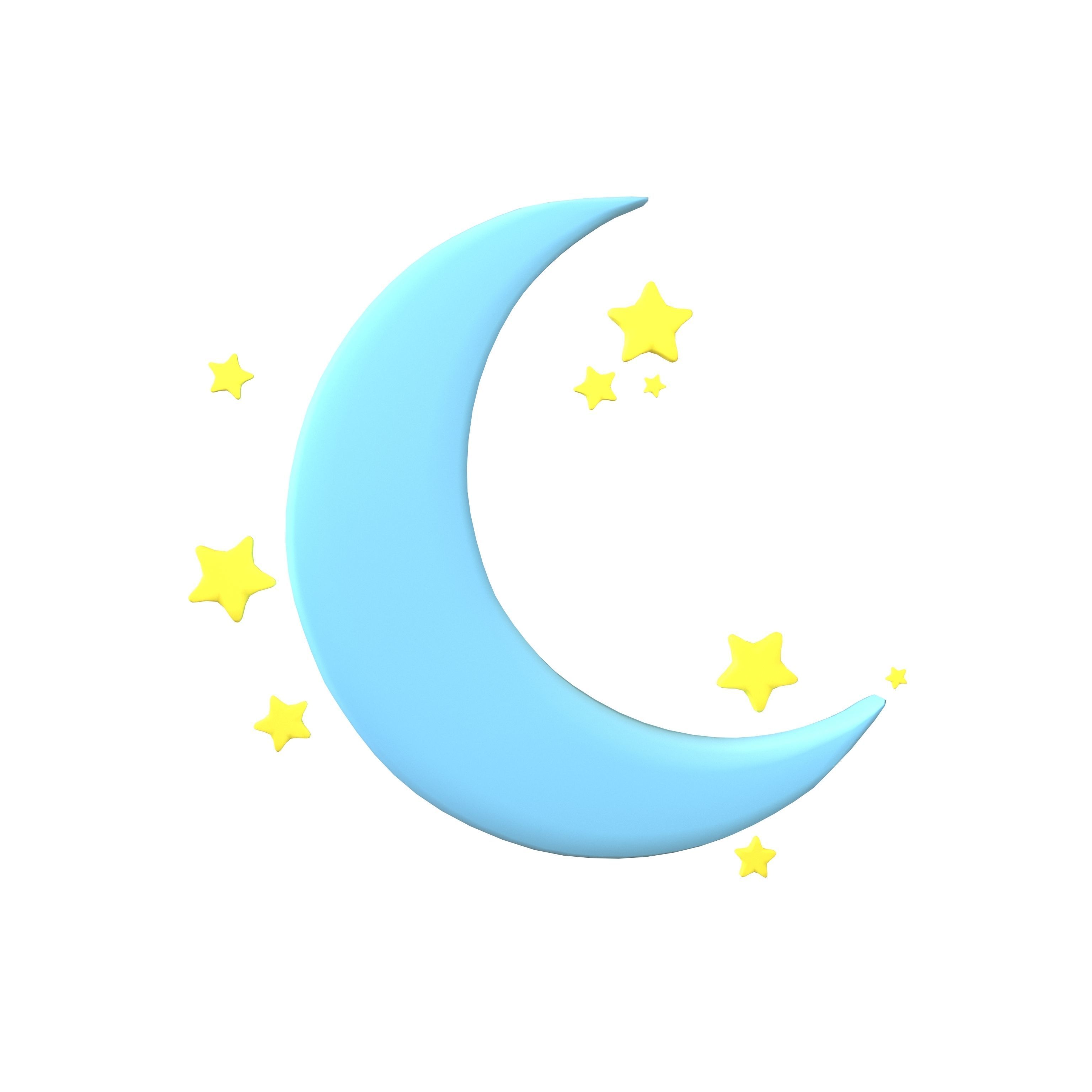 Cartoon Moon v3 003 Low-poly 3D model_8