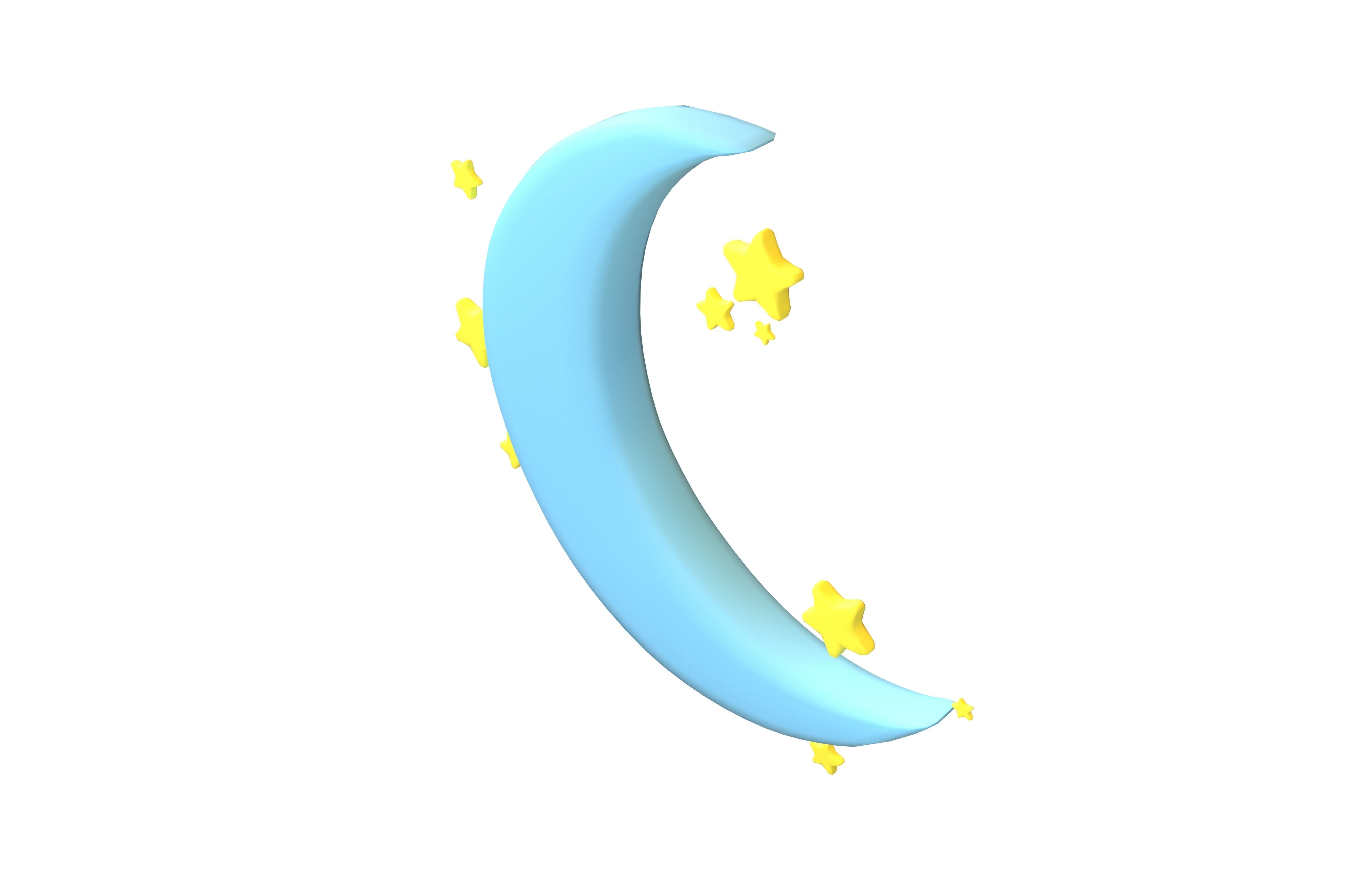 Cartoon Moon v3 003 Low-poly 3D model_10