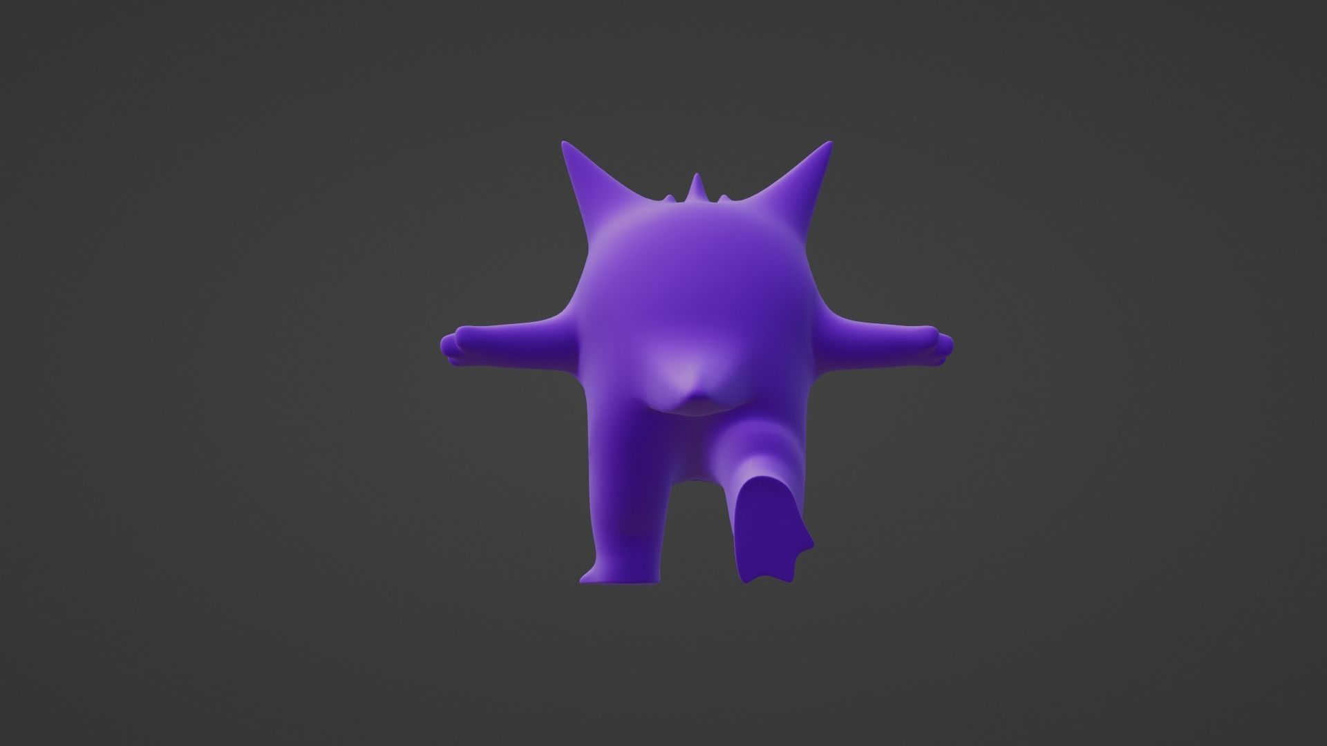 GENGAR IN 3D Low-poly 3D model_6