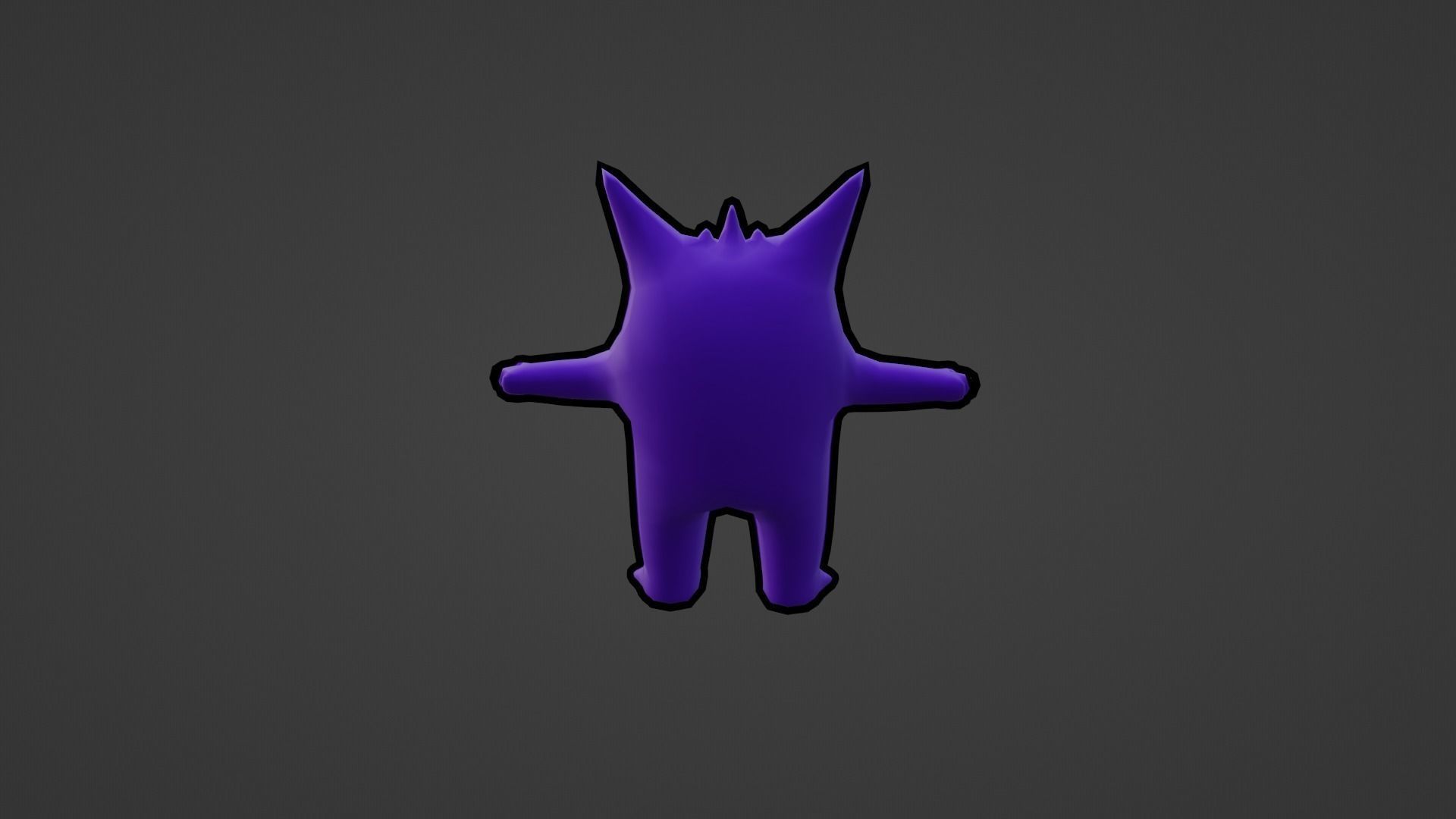 GENGAR IN 3D Low-poly 3D model_4