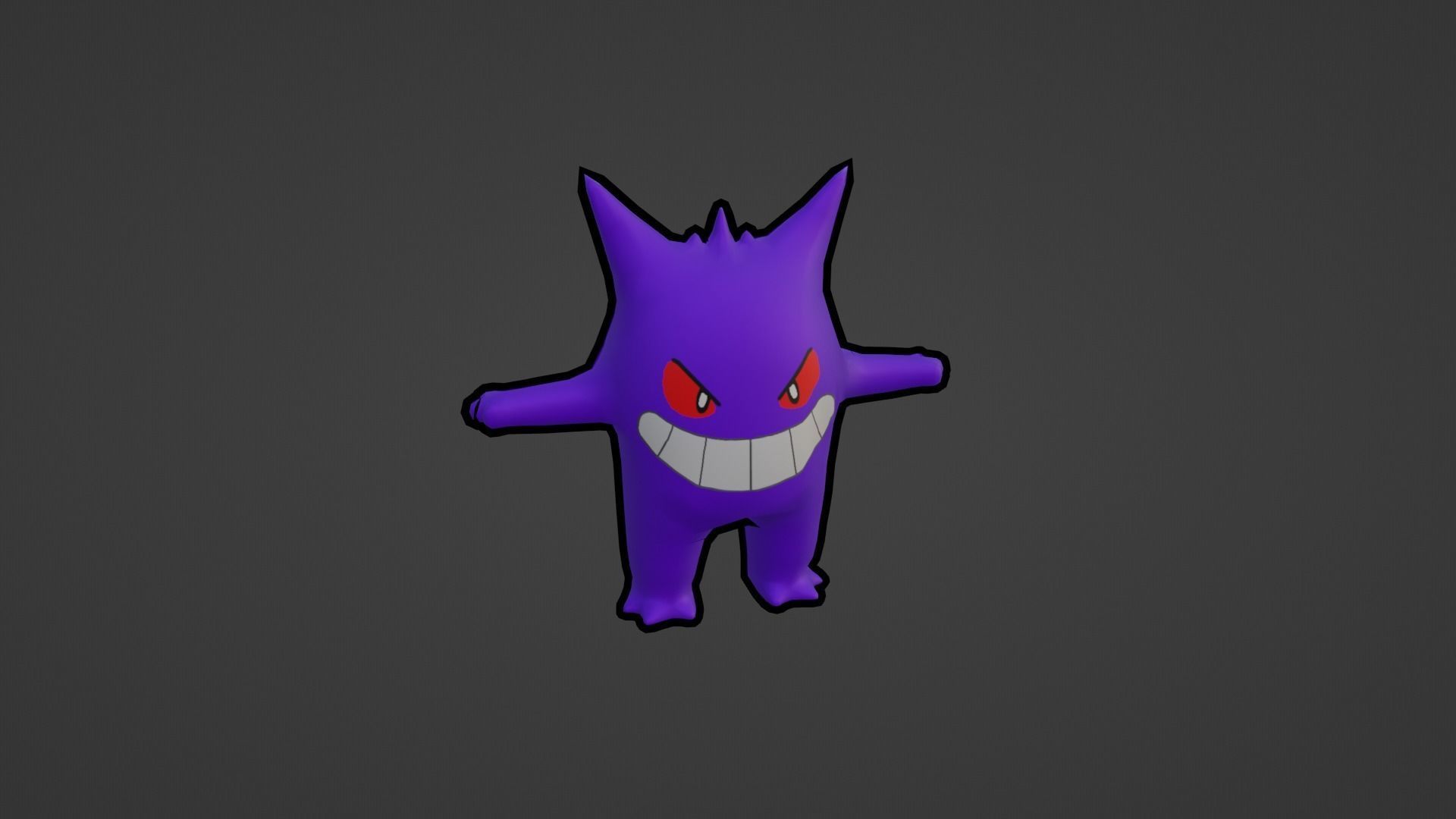 GENGAR IN 3D Low-poly 3D model_2