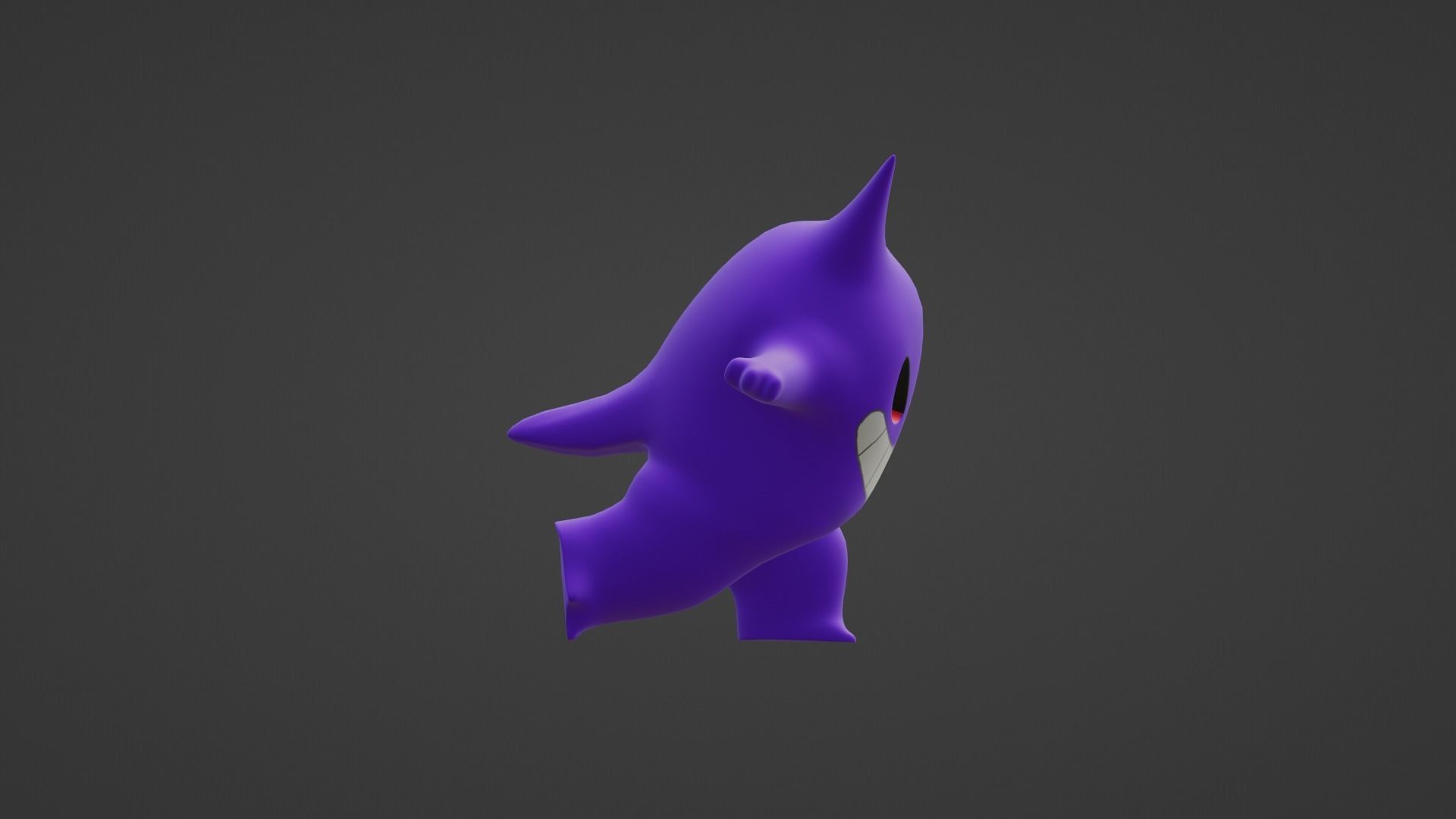 GENGAR IN 3D Low-poly 3D model_7