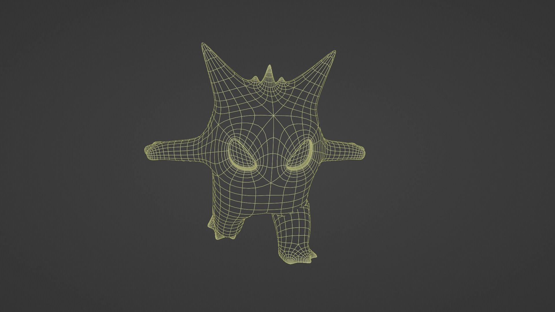 GENGAR IN 3D Low-poly 3D model_10