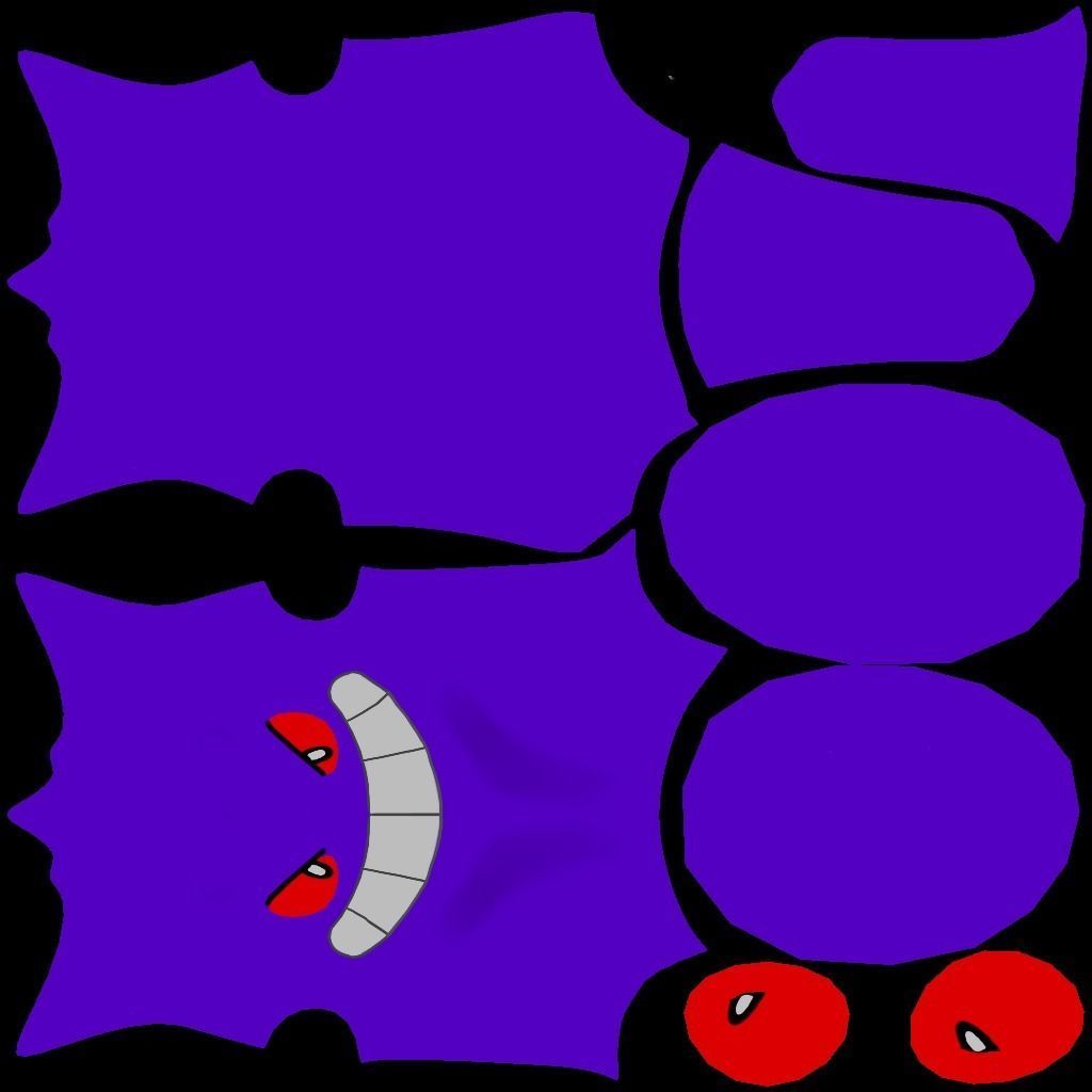 GENGAR IN 3D Low-poly 3D model_11