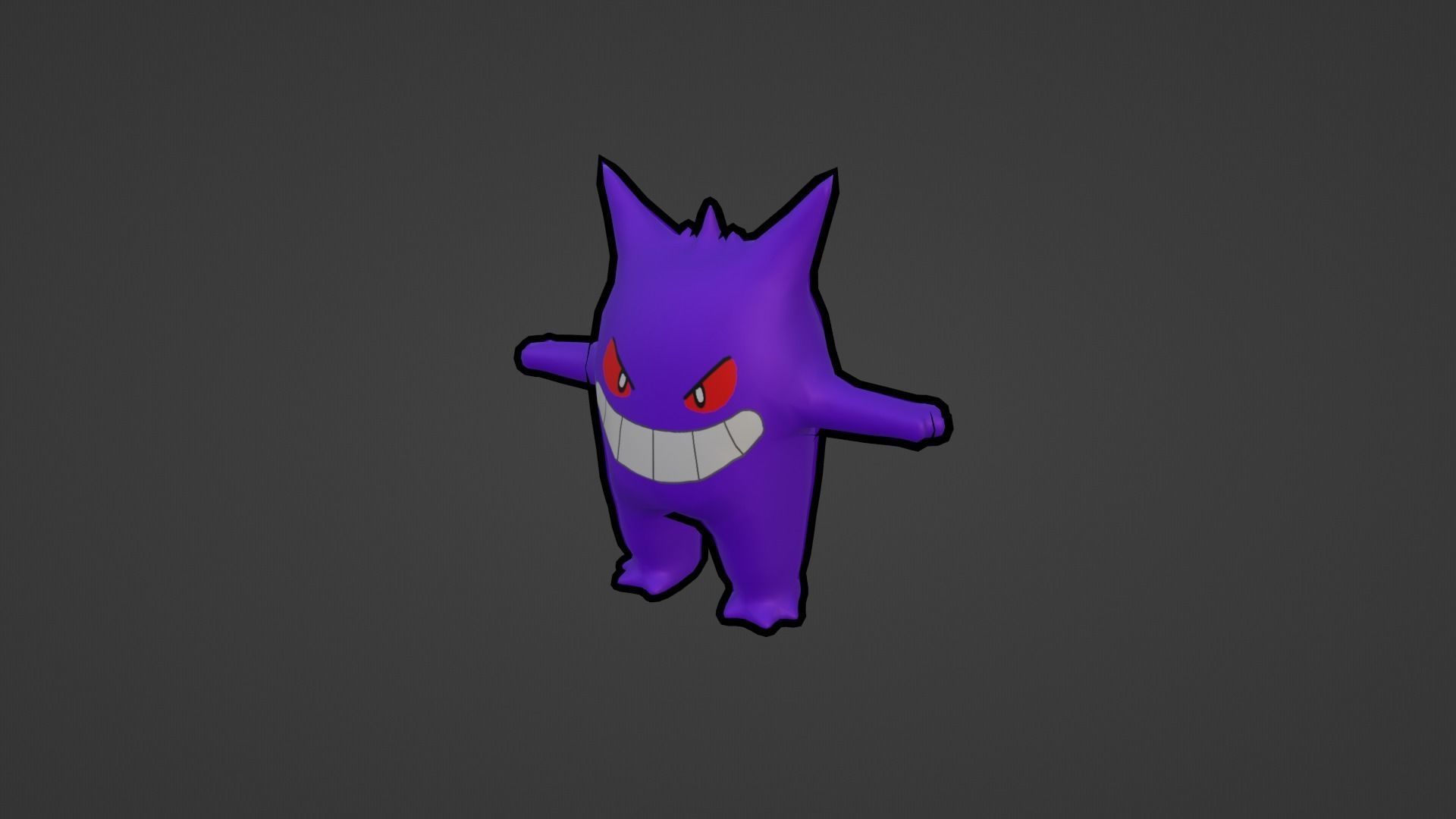 GENGAR IN 3D Low-poly 3D model_3