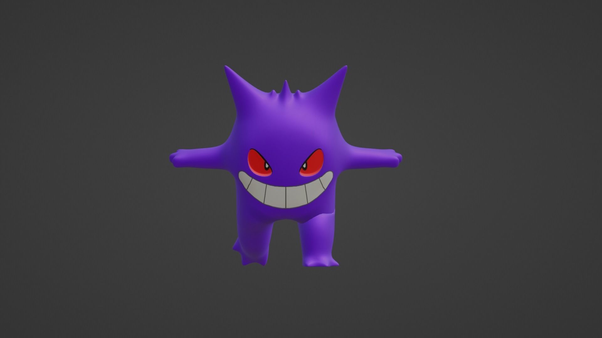 GENGAR IN 3D Low-poly 3D model_5