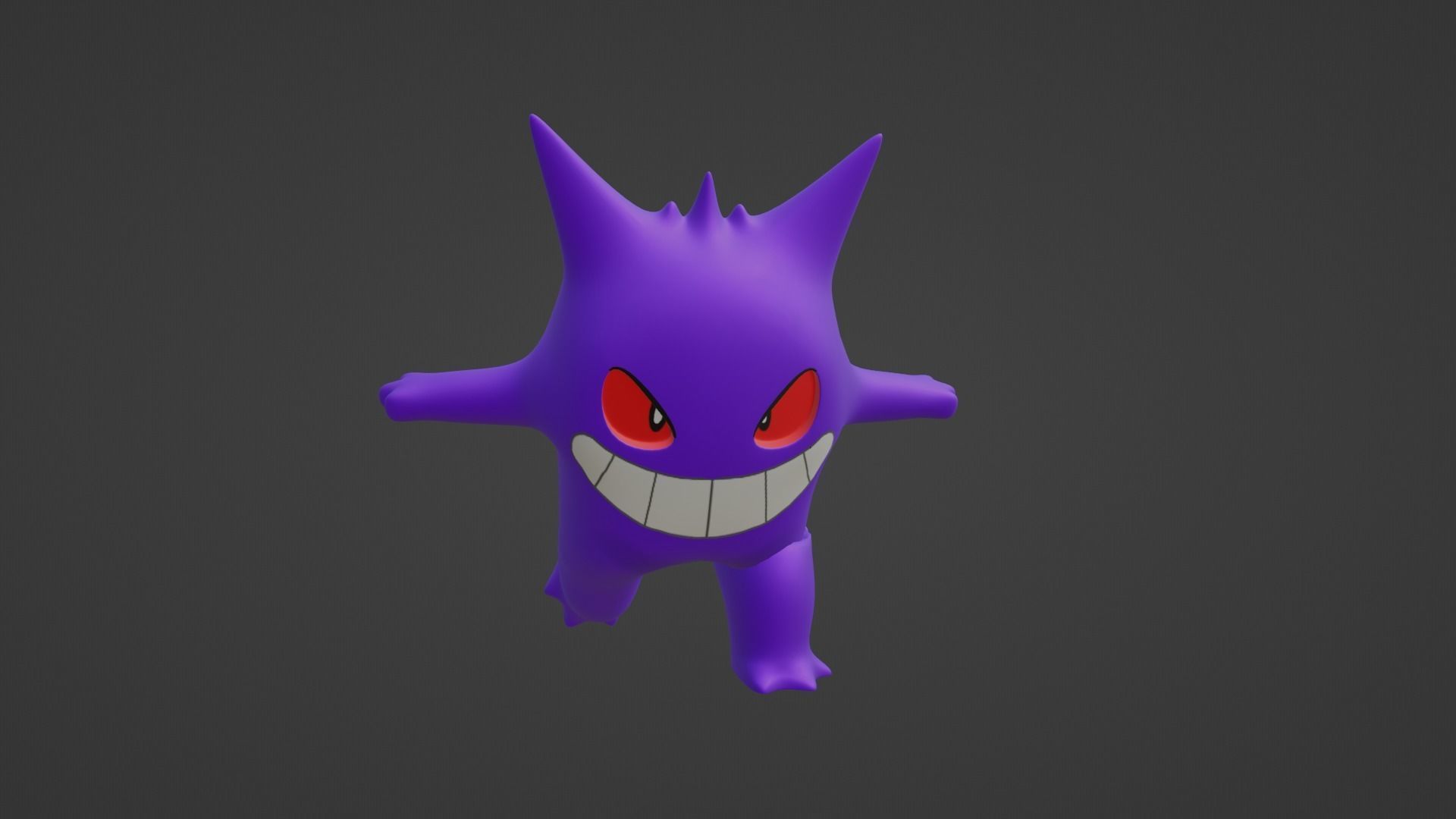 GENGAR IN 3D Low-poly 3D model_8