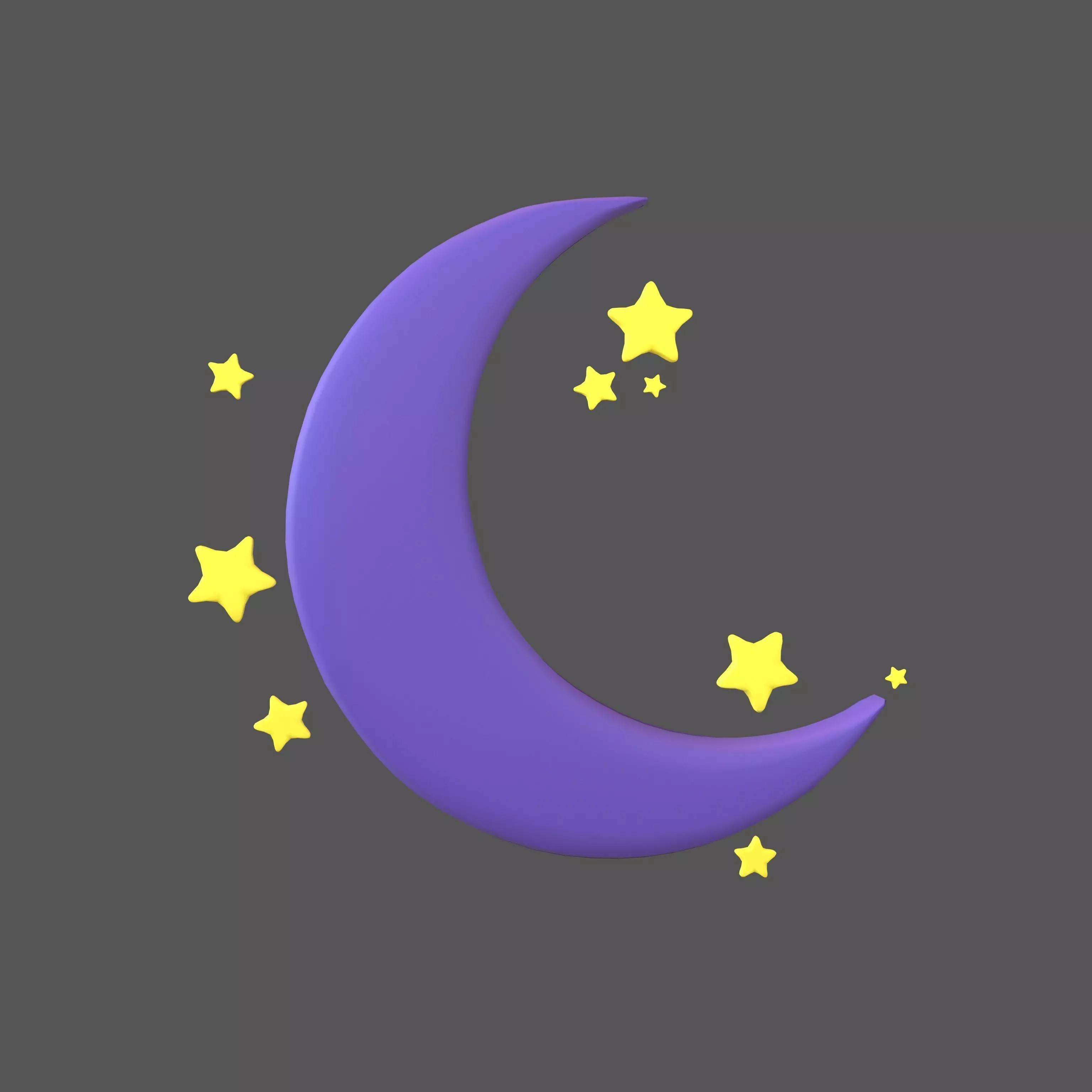 Cartoon Moon v3 004 Low-poly 3D model