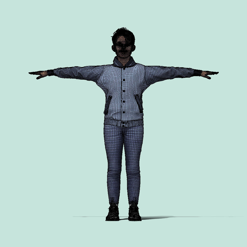 T-Pose rigged Boy 3D model_5