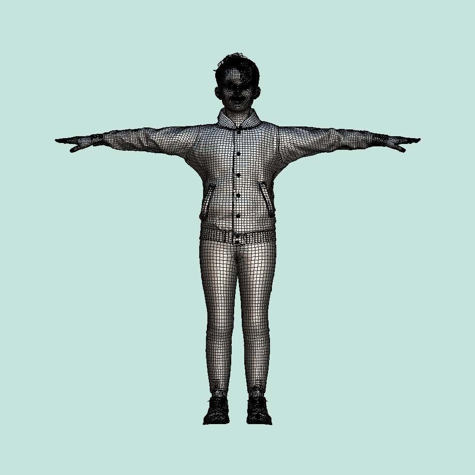 T-Pose rigged Boy 3D model_4
