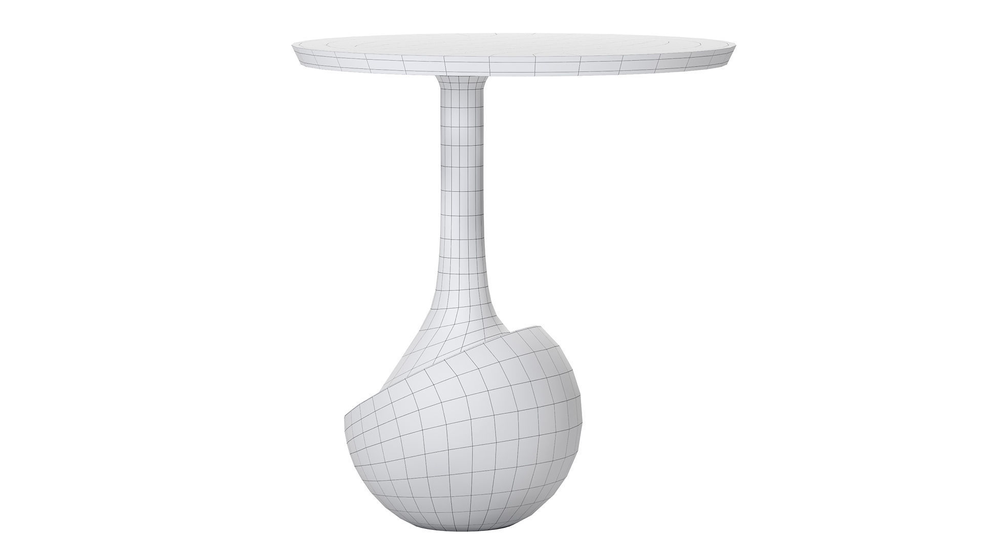 Modern sculptural side table 3D model_12