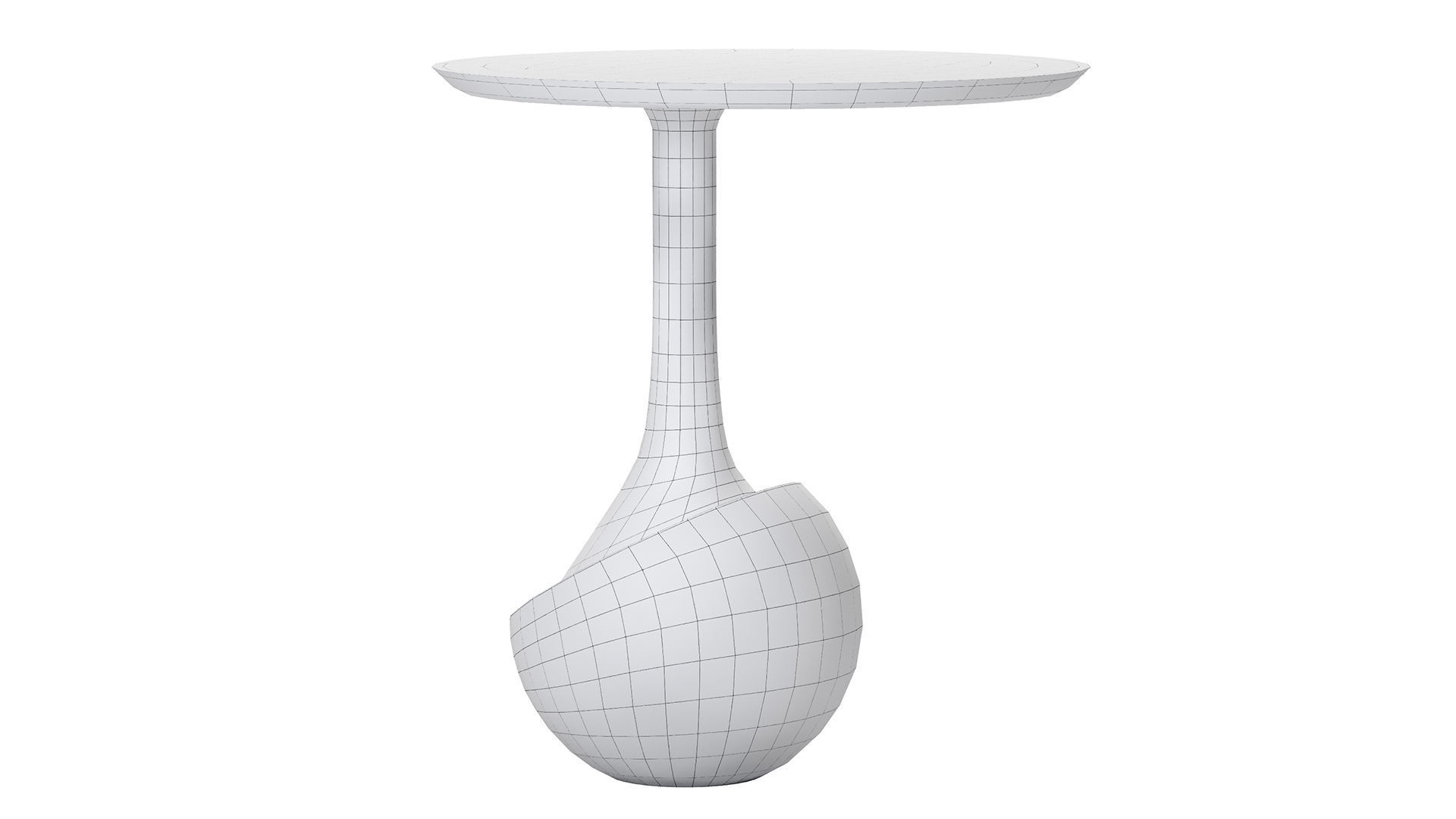 Modern sculptural side table 3D model_10