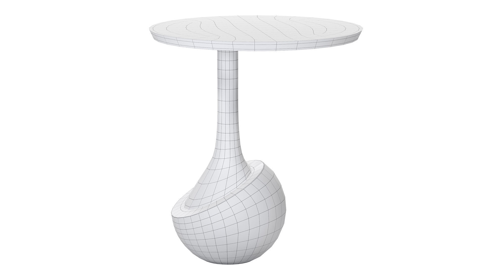 Modern sculptural side table 3D model_4