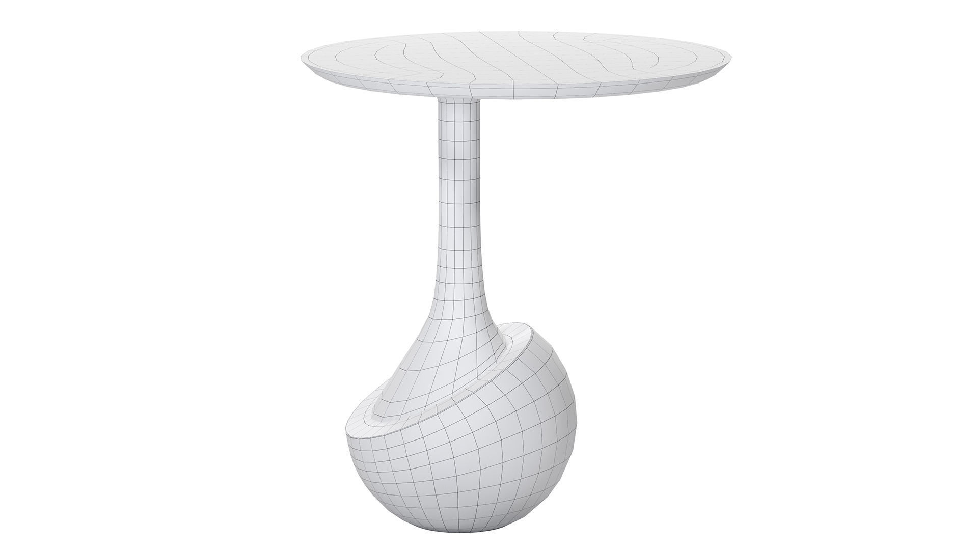 Modern sculptural side table 3D model_2