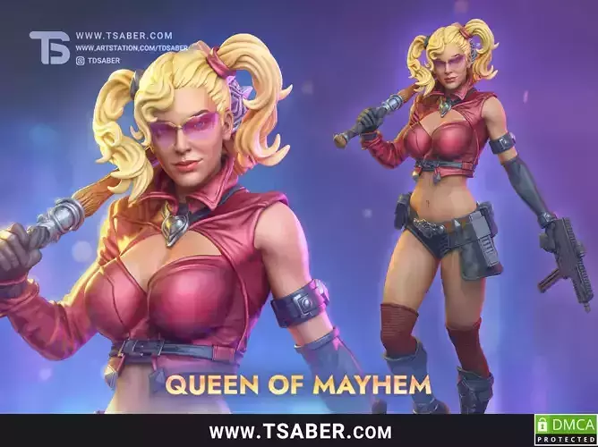 Harley - Queen Of Mayhem  - Standard Version 3D print model