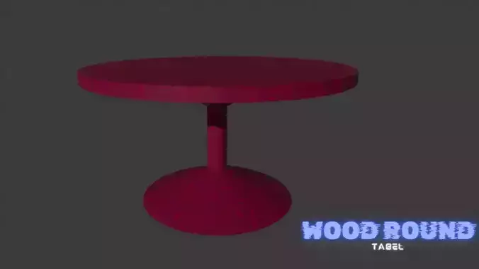 A simple round dining table with wood structure Free 3D print model