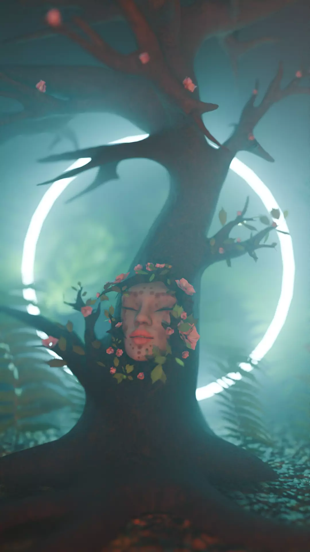 Magic forest tree 3D model_0