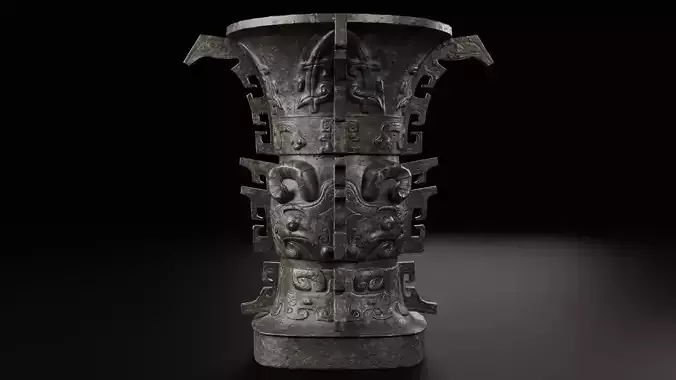 He Zun-a Chinese Zhou Dynasty Ritual Wine Vessel