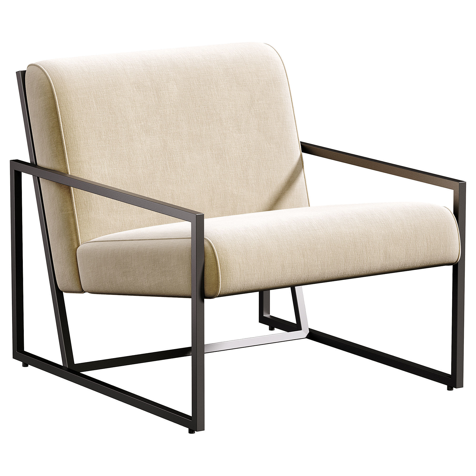 Bo Fabric Lounge Chair 3D model_2