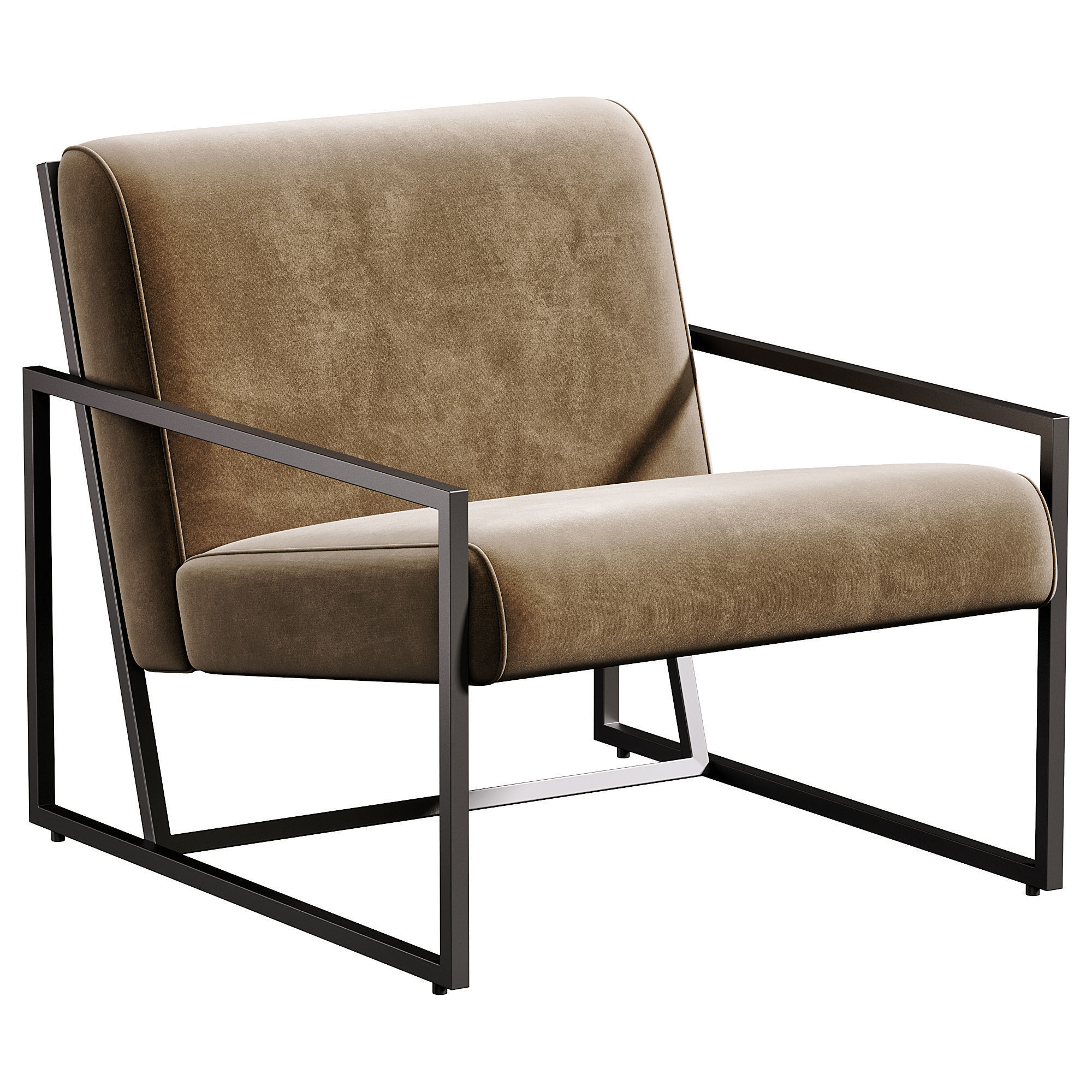 Bo Fabric Lounge Chair 3D model_3