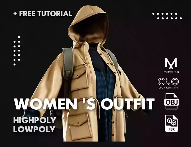 Low Poly Women Outfit with Free Tutorial