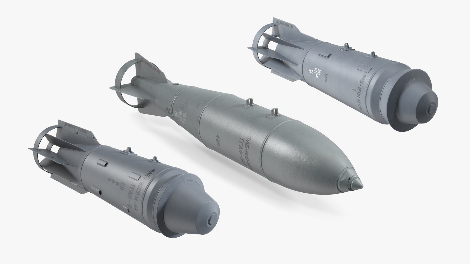 Russian Air Bombs Collection 3D Model Pack