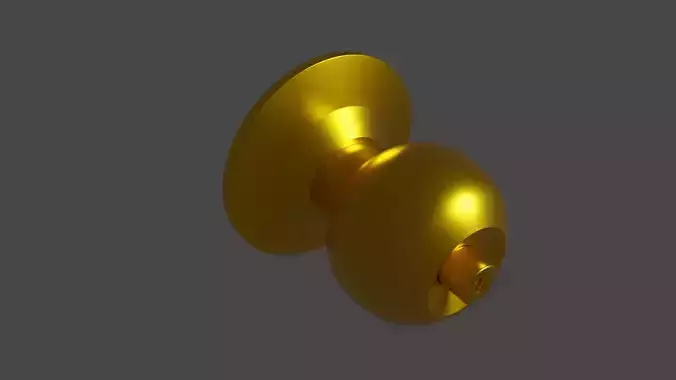 Door handle lock rounded Golden color