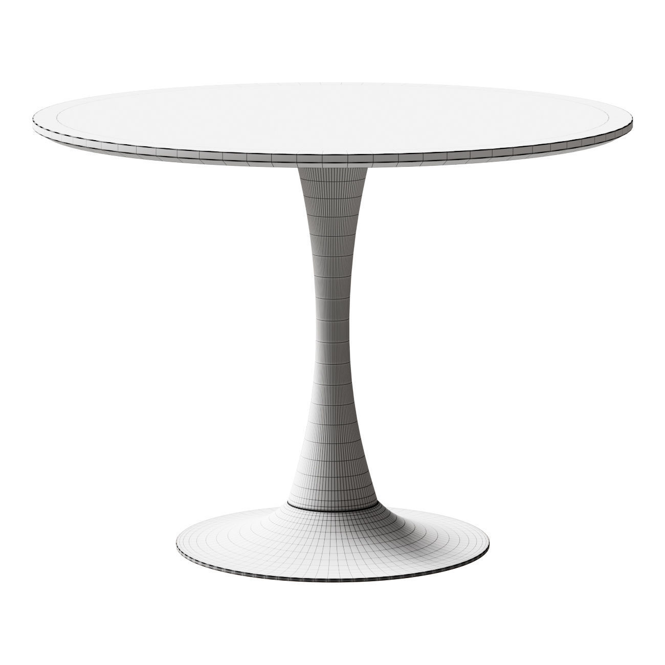Tulip D100 table black 3D model_1