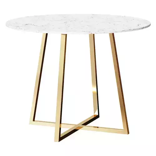 Dining table Dakota 100 100 white marble legs gold