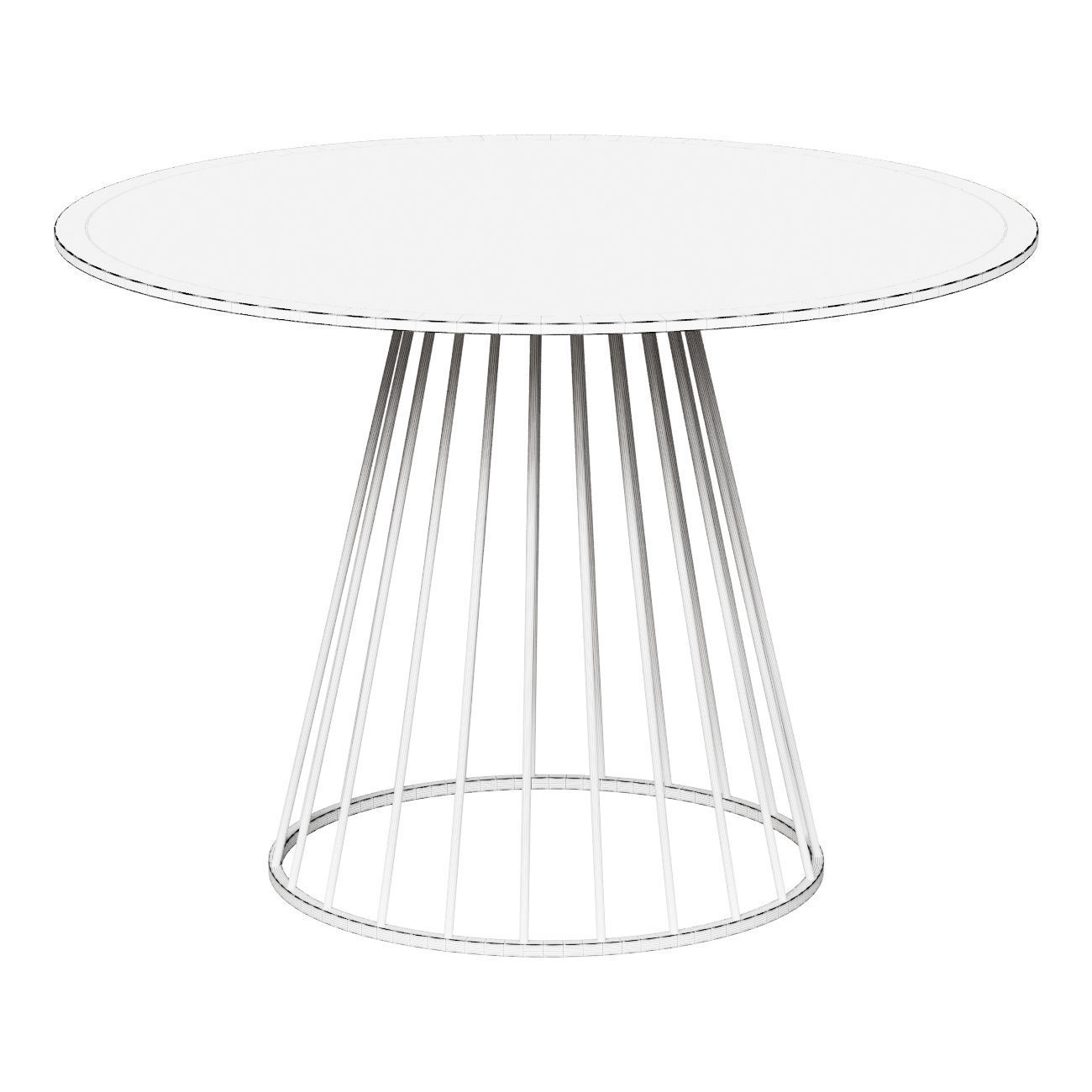 Dining table Liverpool 110 110 white marble 3D model_1