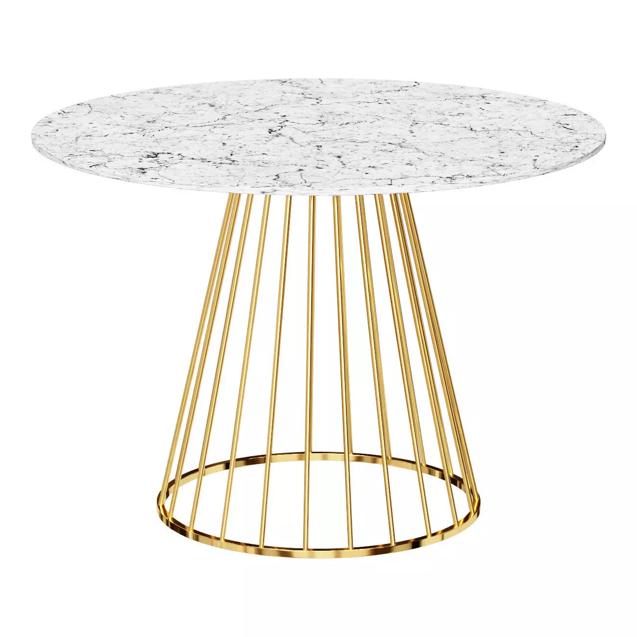 Dining table Liverpool 110 110 white marble 3D model_0