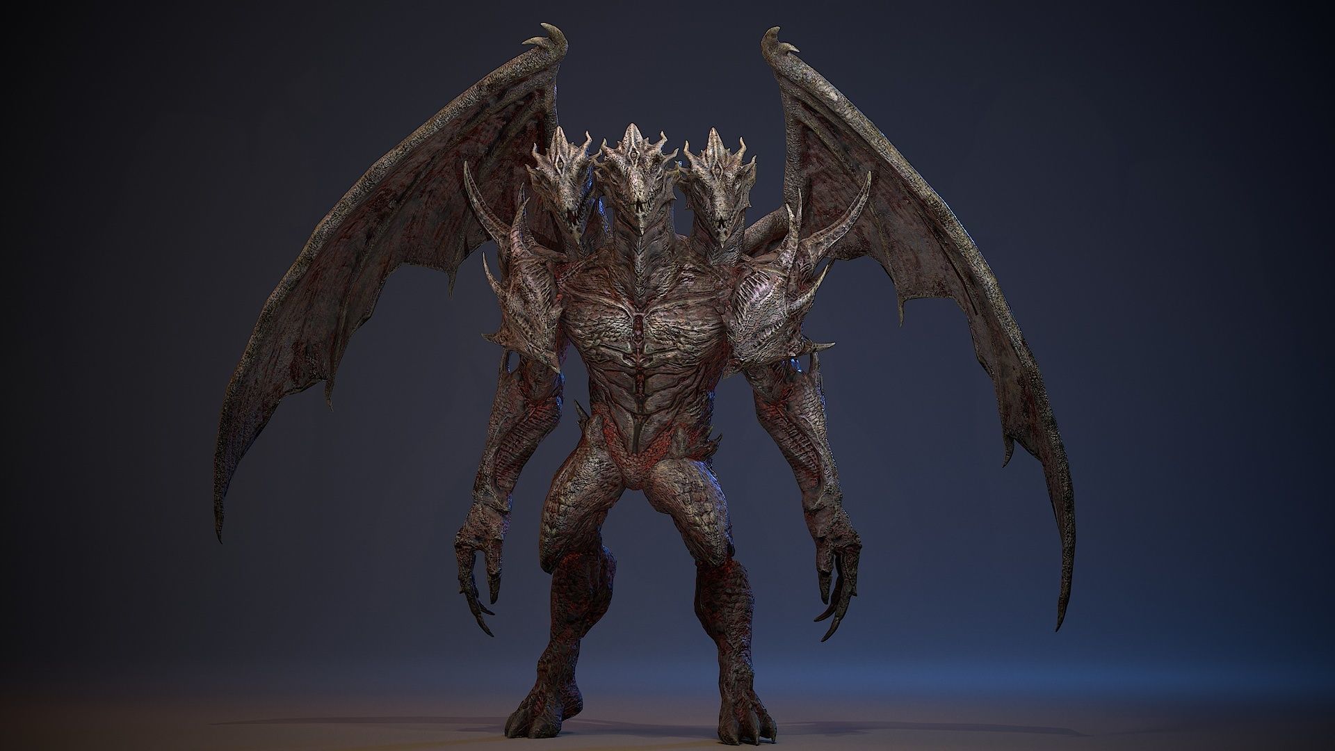 Draconid 1 Low-poly 3D model_2