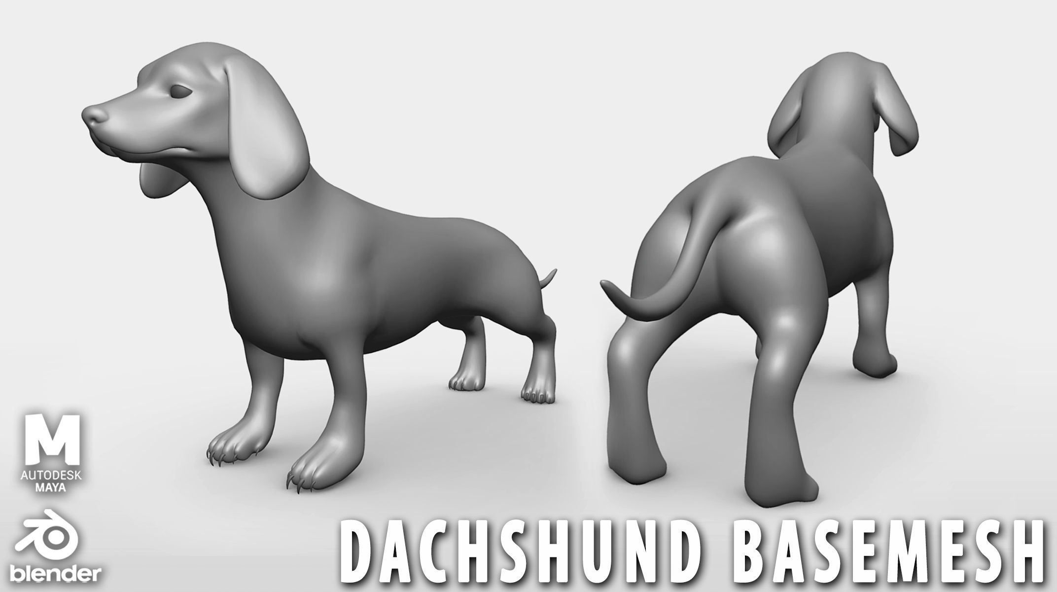 7 Mega Dog BaseMesh Pack 3D Model Collection_13