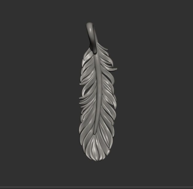 Feather pendant 3D print model_2