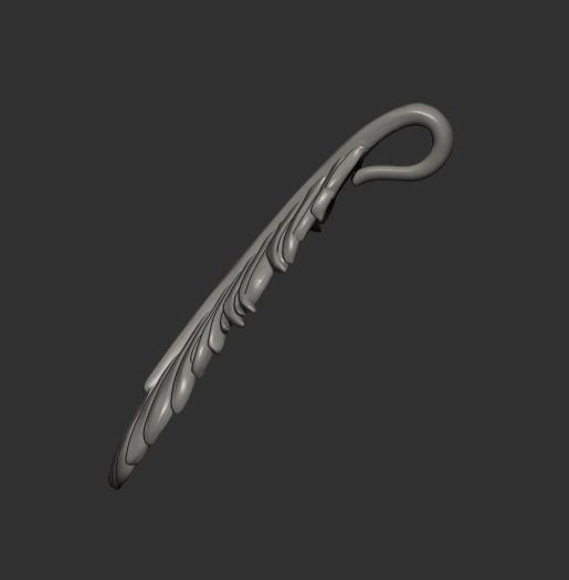 Feather pendant 3D print model_1