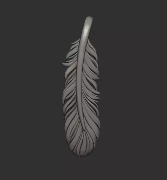 Feather pendant 3D print model_0
