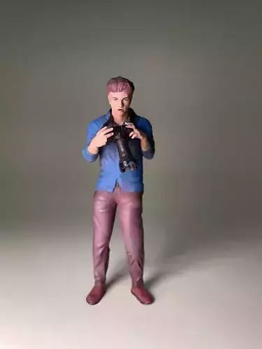 Tele photographer figurine with camera HighPoly 3D print model