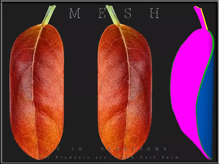 Autumn orange leaf - Curved Low-poly 3D model_0