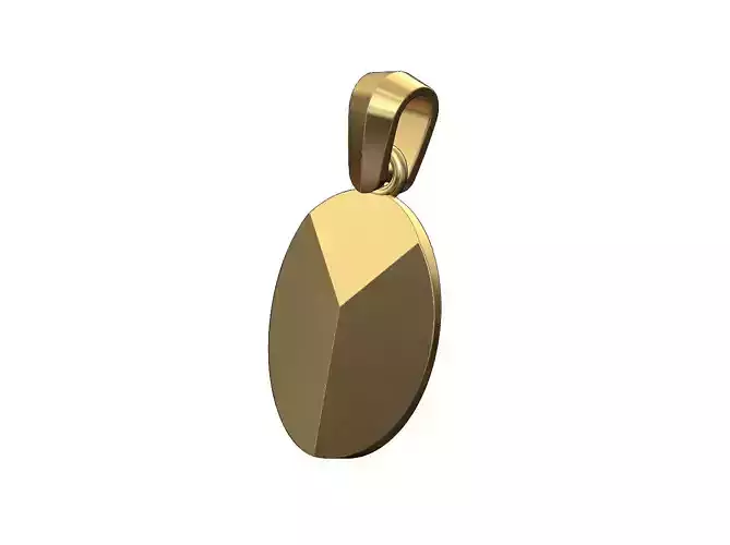 Faceted oval pendant charm with bail