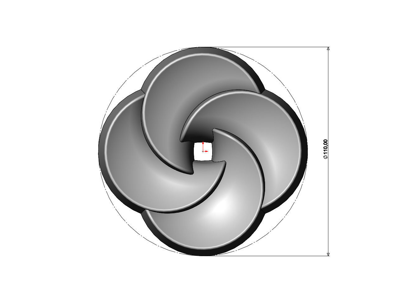 4 pedals rosette flower cake cupcake onlay relief 3D print model_6