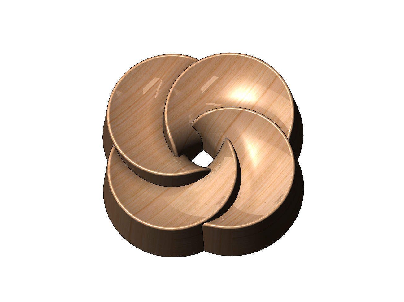 4 pedals rosette flower cake cupcake onlay relief 3D print model_10