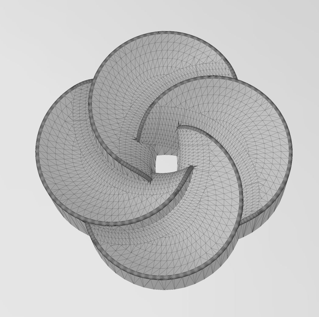 4 pedals rosette flower cake cupcake onlay relief 3D print model_14